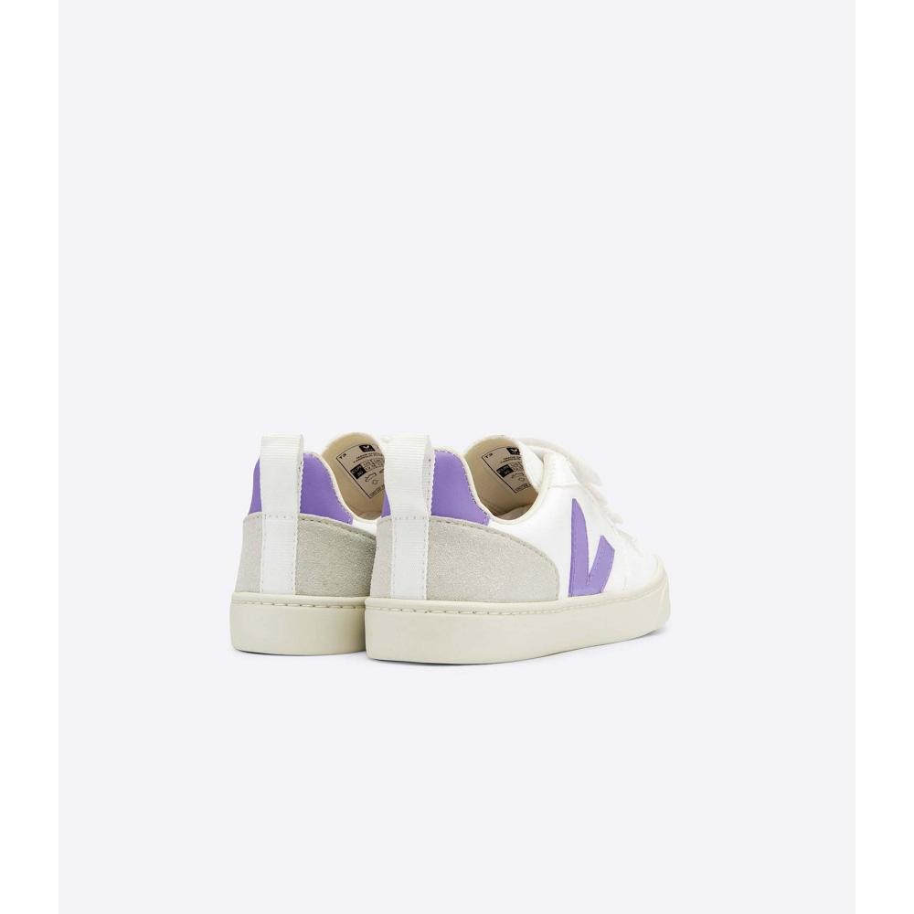 Veja V-10 CWL Kids' Sneakers White/Purple | NZ 867RVD